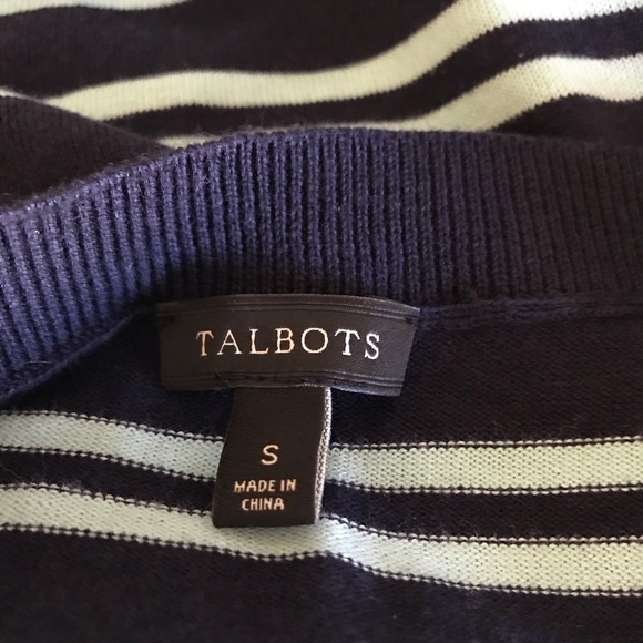 🌼donating soon, make offer🌼 Talbots crewneck striped sweater misses small NWOT - Picture 7 of 8
